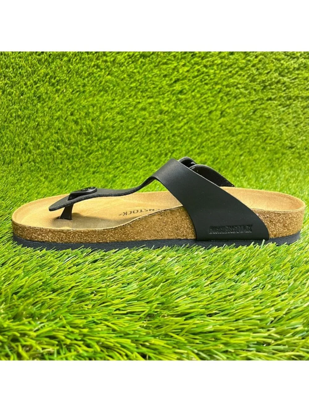 Birkenstock Gizeh Birko-Flor Mens Size 9 Black Brown Beach Outdoor Thong Sandals